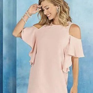 Mud Pie Women's Birdie Ruffle Dress Pink/Blush Size Small NWT